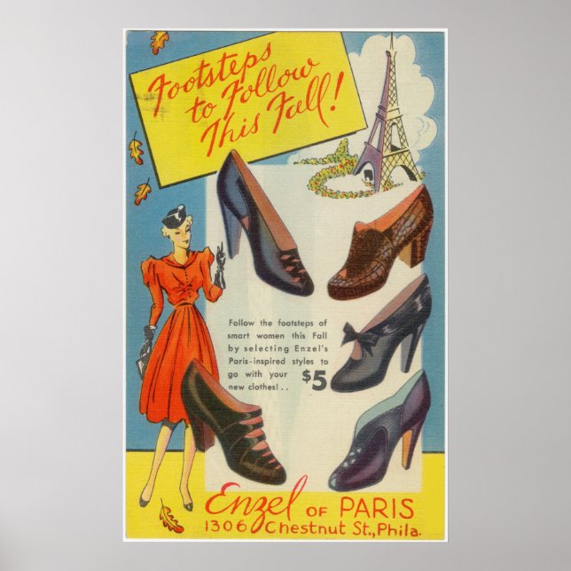 Vintage Paris Mode annons Poster (Framsidan)