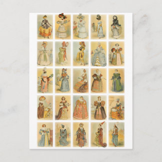 Vintage Paris Mode (mitten mellan 1800 och 1800 Vykort