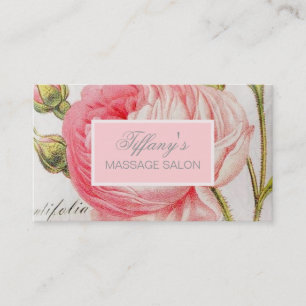 vintage Paris mode salon Girly Rosa blommigt Visitkort