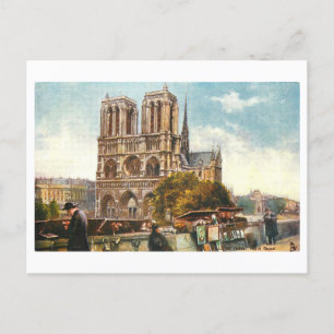 Vintage Paris Notre Dame Postcard Vykort