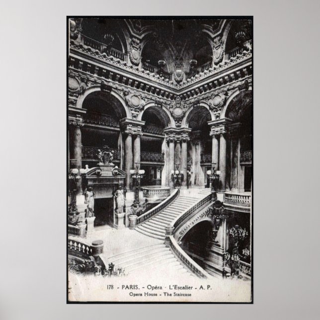 Vintage Paris Opera House Staircase Poster (Framsidan)