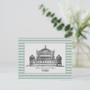 Vintage Paris Opera Illustration Harlequin Vykort