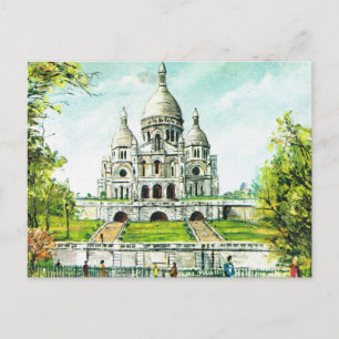 Vintage Paris, Paris, Montmatre, Sacre Coeur Vykort