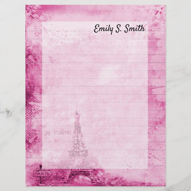 Vintage Paris Personlig Valentine Writpaper (Framsida)