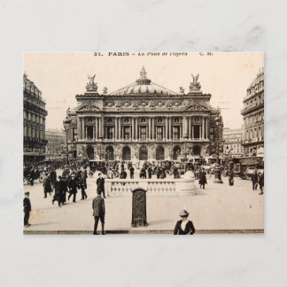 Vintage Paris Post Card, Opera House Vykort