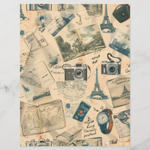 Vintage Paris Resemål Scrapbookpapper