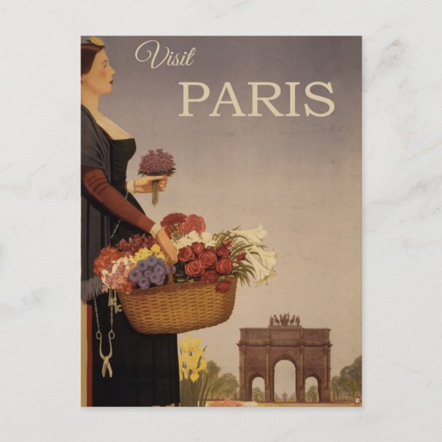 Vintage Paris Resepostkort Vykort (Framsida)