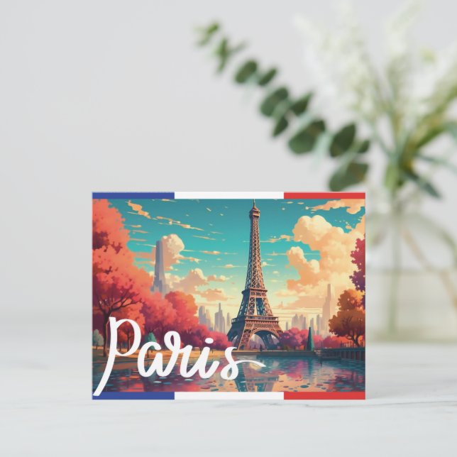 Vintage Paris Sehenswürdigkeit Fotopostkarte Vykort (Stående Fram)