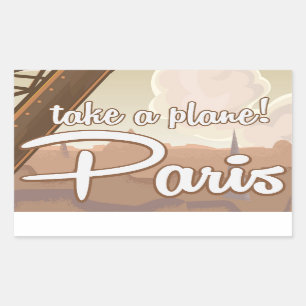 Vintage Paris seriecsk resa affisch Rektangulärt Klistermärke