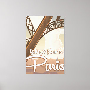 Vintage Paris seriefigur reseskylt Canvastryck