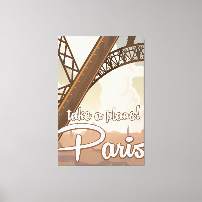 Vintage Paris seriefigur reseskylt Canvastryck (Framsida)