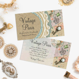 Vintage Paris Shabby chic Fransk judelry Boutique Visitkort