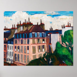 Vintage Paris stadslandskap abstrakt målning Poster
