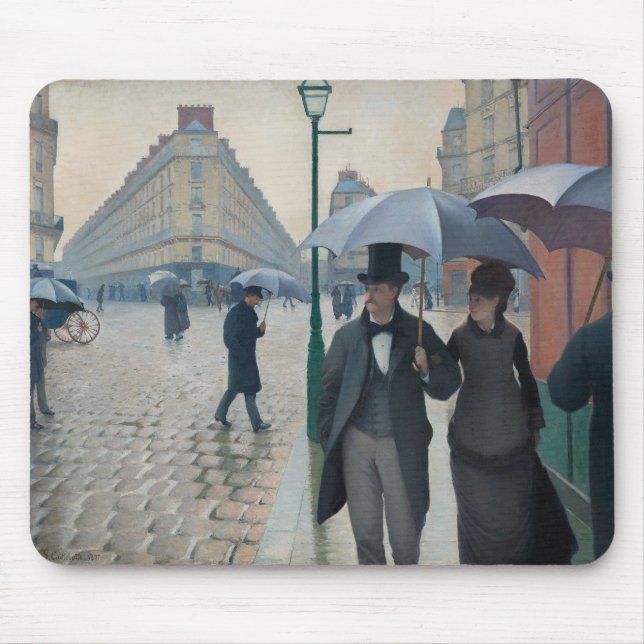 Vintage Paris Street på en Rainy Day Musmatta (Framsidan)