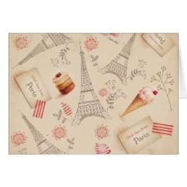 Vintage Paris Sweets Hälsningskort
