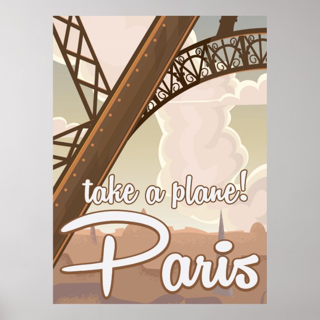 Vintage Paris-Tecknadens reseaffisch Poster (Framsidan)