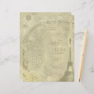 Vintage Paris Théed Scrapbook Papper