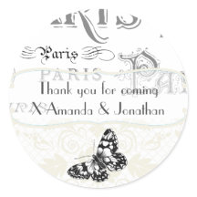 Vintage Paris Thned Bröllopsfest Personlig