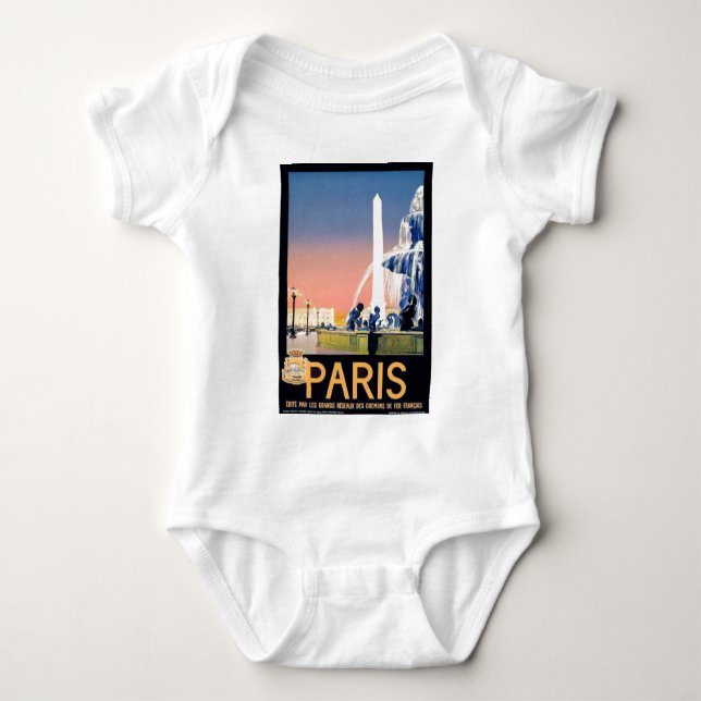 Vintage Paris Travel Advertisement T Shirt (Framsida)