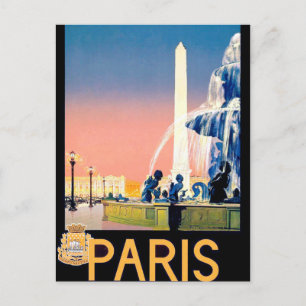 Vintage Paris Travel Annons Vykort