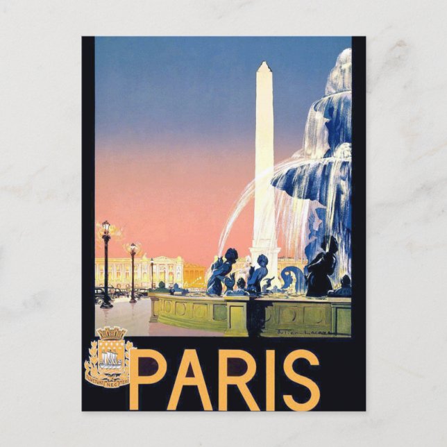 Vintage Paris Travel Annons Vykort (Framsida)