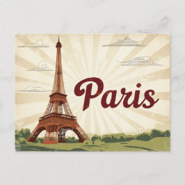 Vintage Paris Travel Helg Vykort