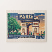 Vintage Paris Triumfbågen Resa Poster