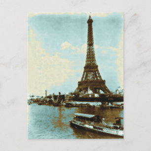 Vintage Paris Vatten Färg Vykort