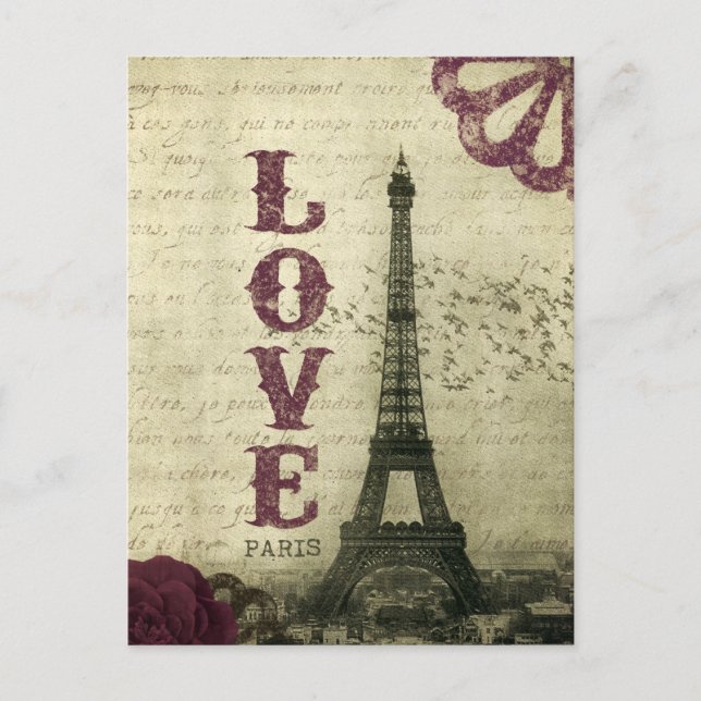 Vintage Paris Vykort (Framsida)