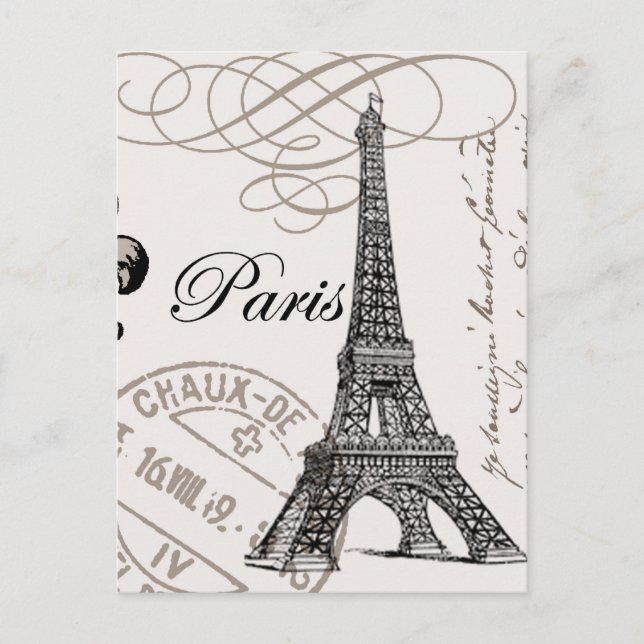 Vintage Paris...vykort Vykort (Framsida)