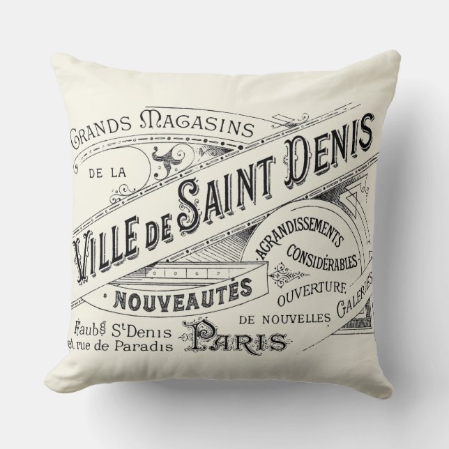 Vintage Parisavståndslager AdD Kudde (Framsida)