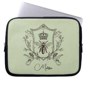 Vintage Parisbiodlare Fransk Krona Bee Queen Laptop Fodral