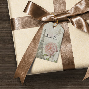 Vintage Parisian Party Tack Presentetikett