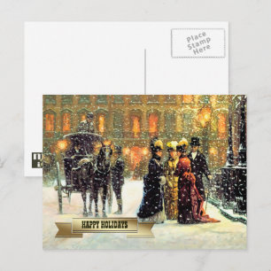 Vintage Parisian Scene-jul Helg Vykort