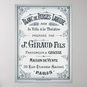 Vintage Parisisk Parfym-etikett Poster
