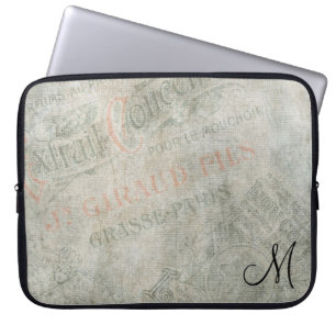 Vintage Parisisk reklam med Monogram Laptop Fodral