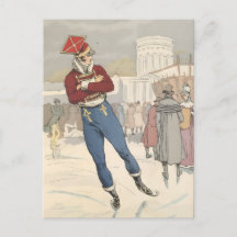 Vintage Parisiskt konståkningsmode 1898