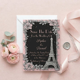 Vintage Parisiskt Rosa Silver Spara Datum