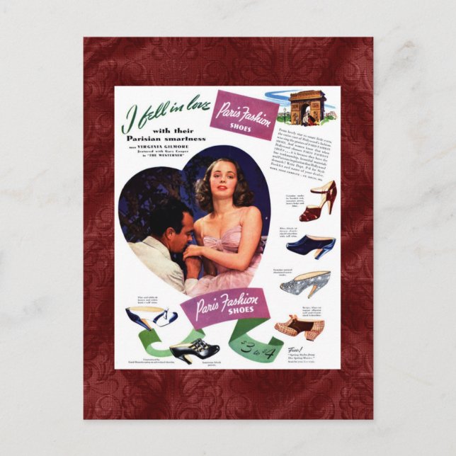 Vintage Parisreklamvykort Vykort (Framsida)