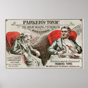 Vintage Parkers reklam för tonmedicinska läkemedel Poster