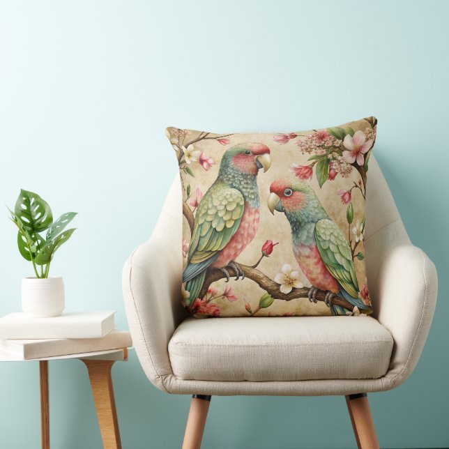 Vintage Parrot Art Kudde (Stol)