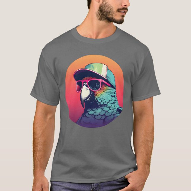 Vintage Parrot Lovers family T Shirt (Framsida)