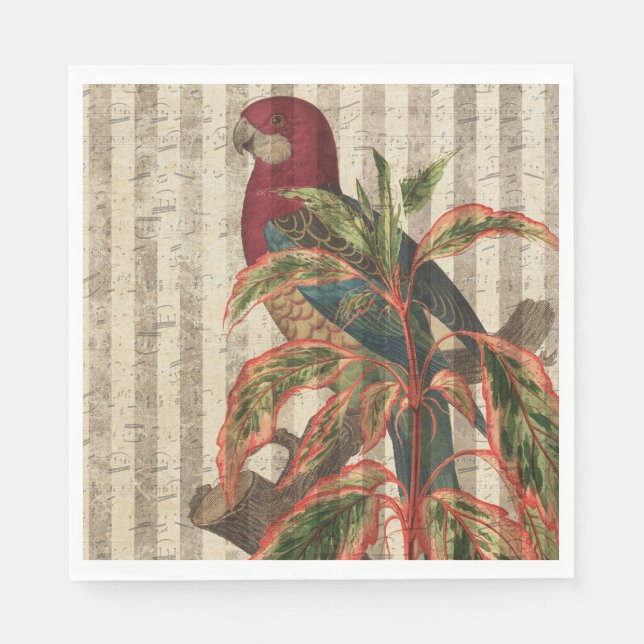 Vintage Parrot Tropical Pappersservett (Framsidan)