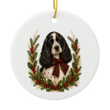 Vintage Parti Cocker Spaniel Julgranskula