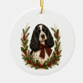 Vintage Parti Cocker Spaniel Julgranskula