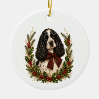 Vintage Parti Cocker Spaniel Julgranskula