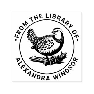 Vintage Partridge Game Bird #4 Bibliotek Boknamn Självfärgande Stämpel