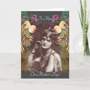 Vintage Party Girl på Victorian Tapestry Kort