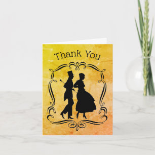 Vintage Party Man Woman Silhouette-tackkort Tack Kort