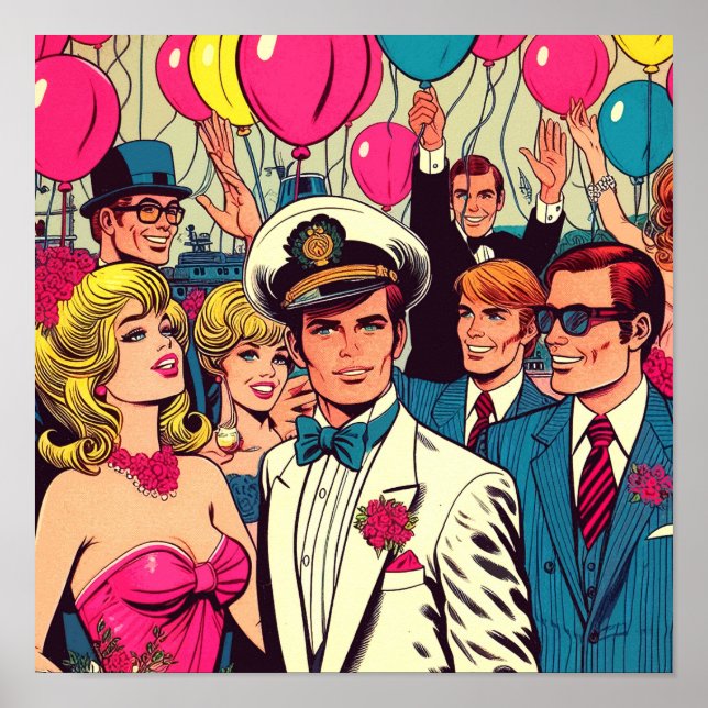 Vintage Party Tecknader Poster (Framsidan)